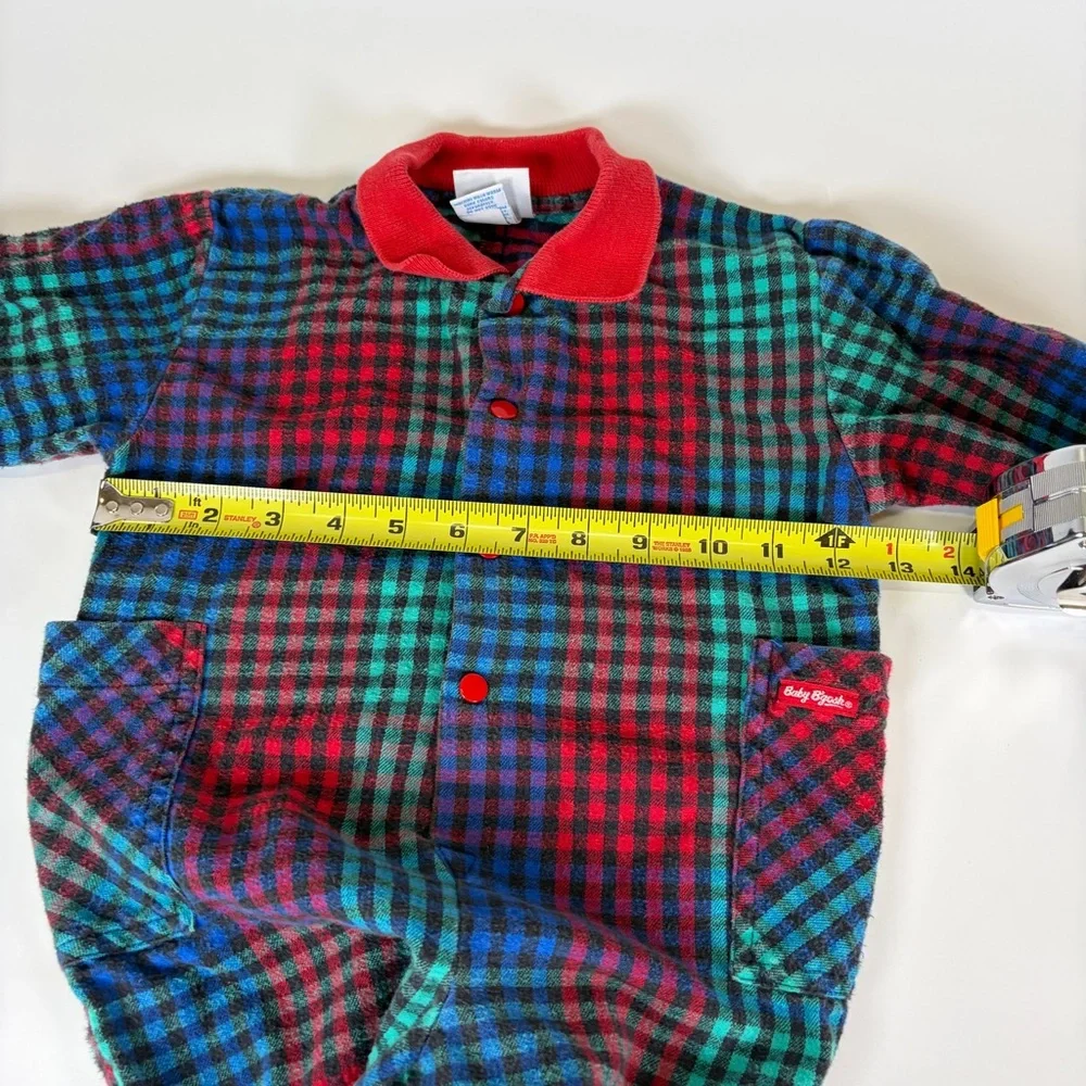 VTG‎ Rare OshKosh B’Gosh Baby Unisex Coverall Romper Size 24 Months Checkered